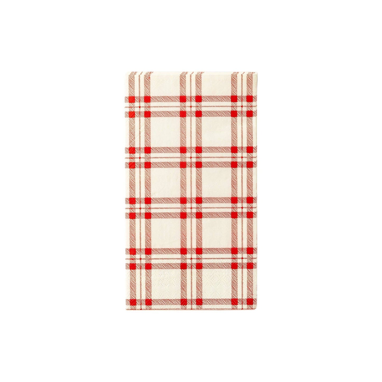 PLTS368C-MME - Red Plaid Paper Dinner Napkin