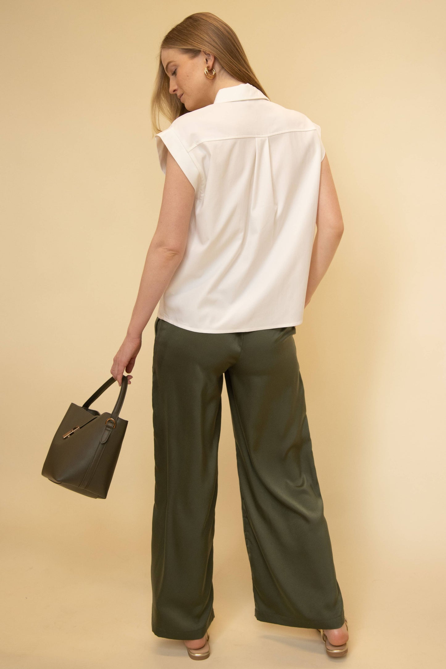 Solid Satin Wide Leg Pants