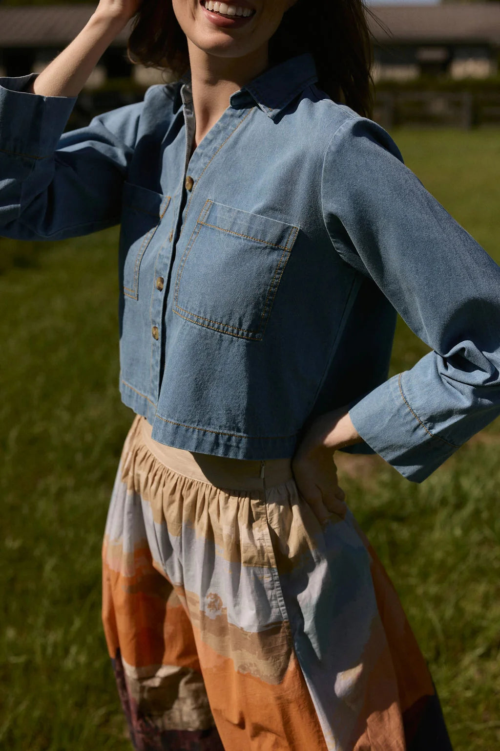 Megs Top in Denim