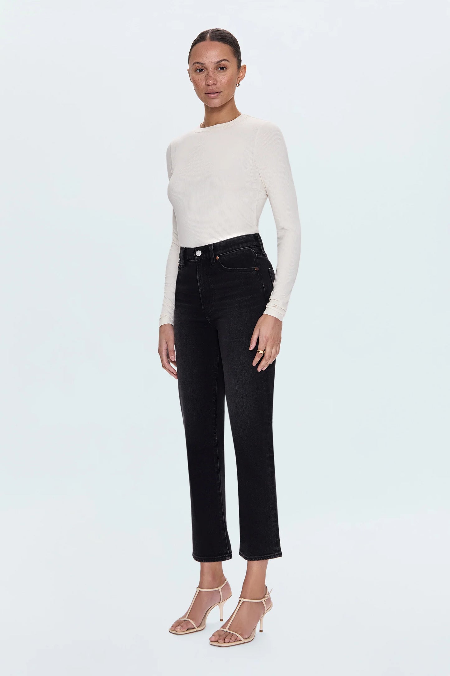 Charlie High Rise Classic Straight in Dark Midnight