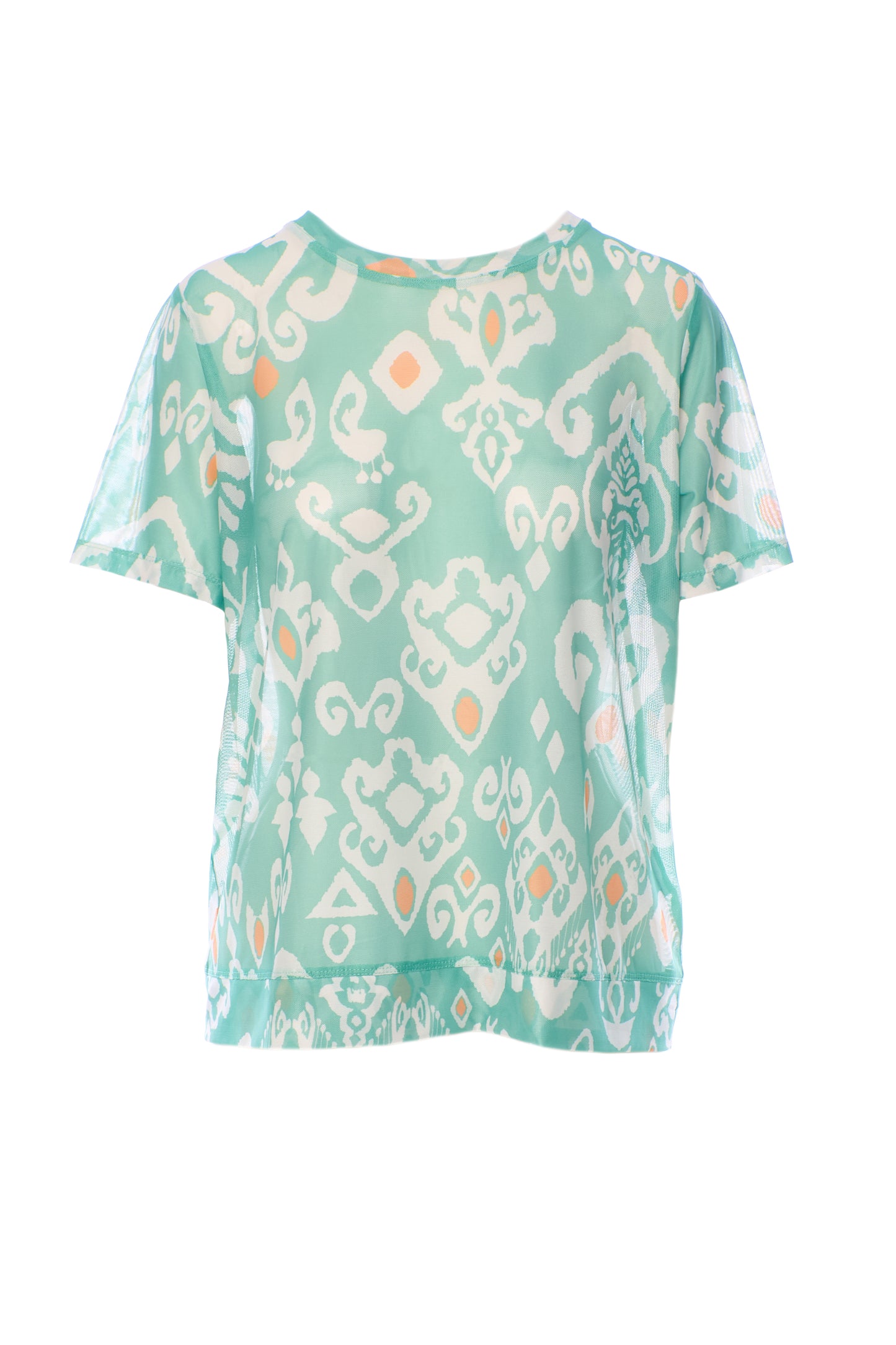 Swirls Mesh Tee in Sage