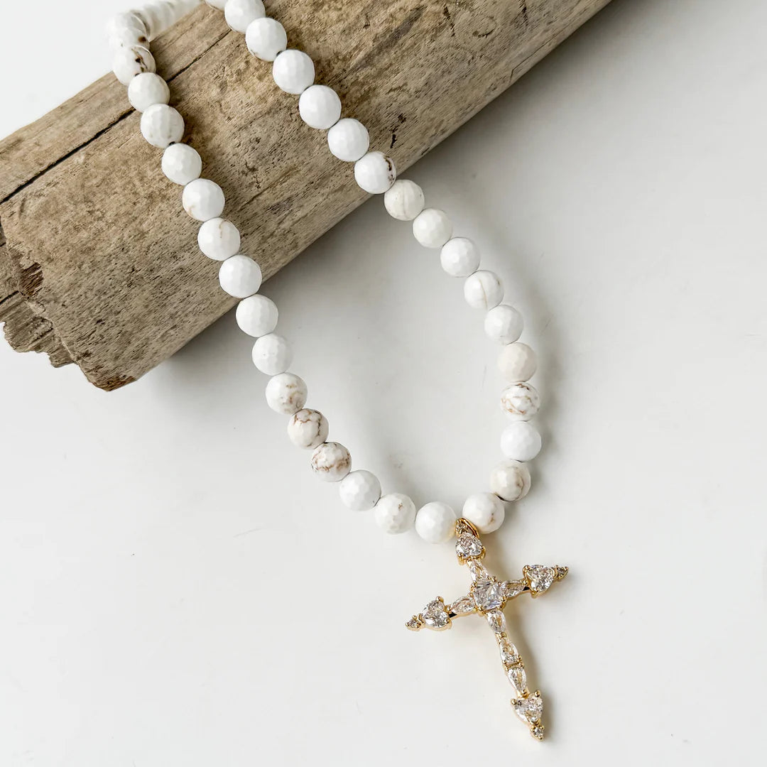 Gothic Rhinestone Cross on Gemstone