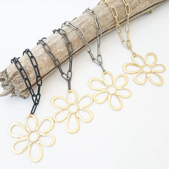 XL Paperclip Chain w/ Abstract Daisy