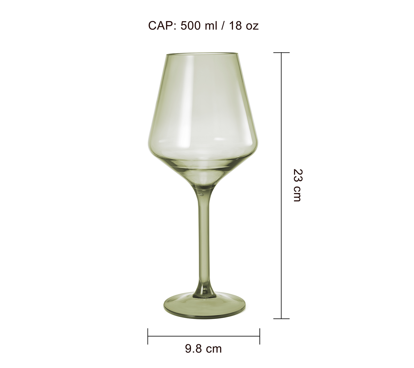 Pastel Unbreakable Acrylic Wine Glasses Set of 6