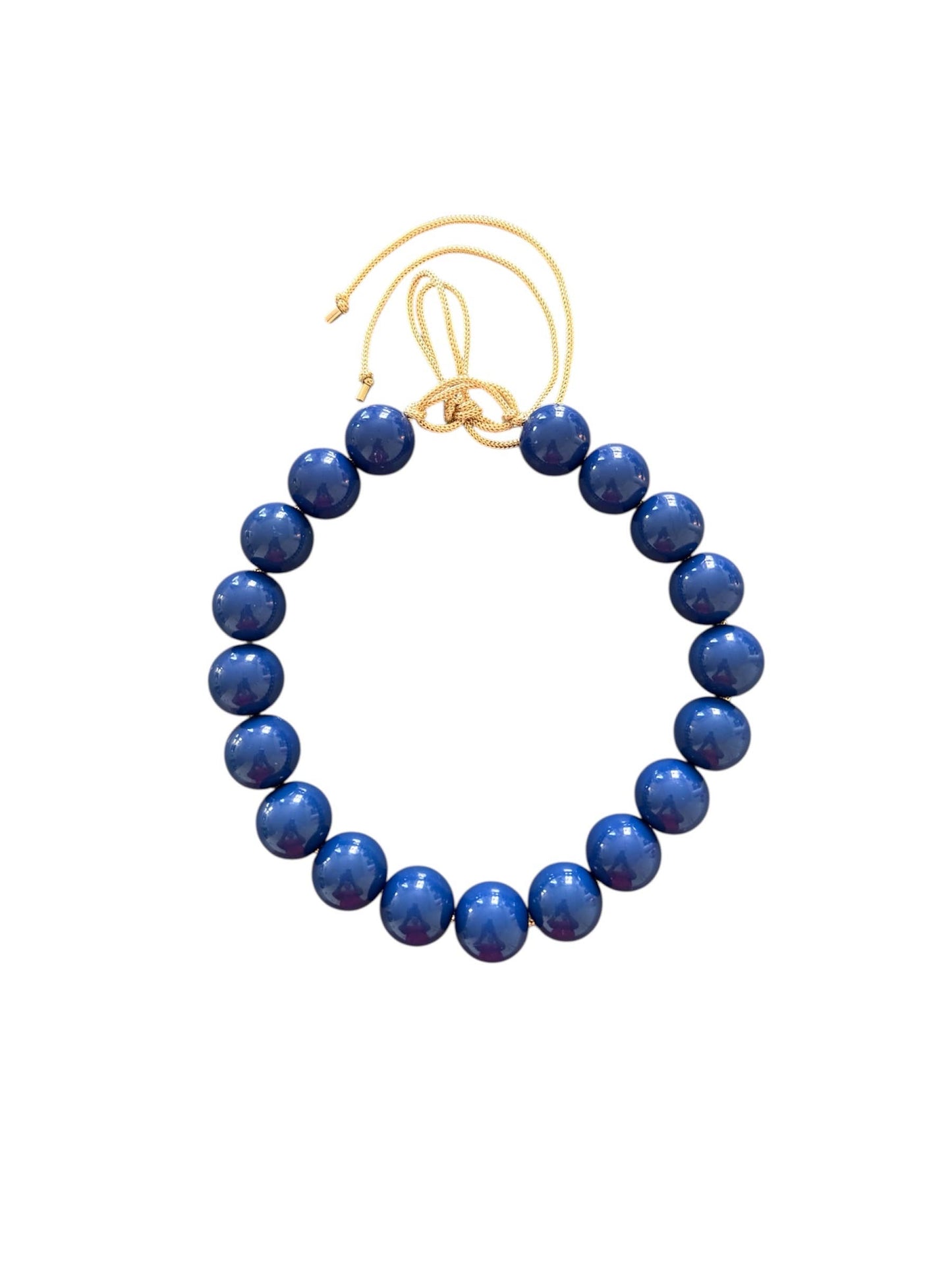 Chunky Beaded Necklace - Blueberry