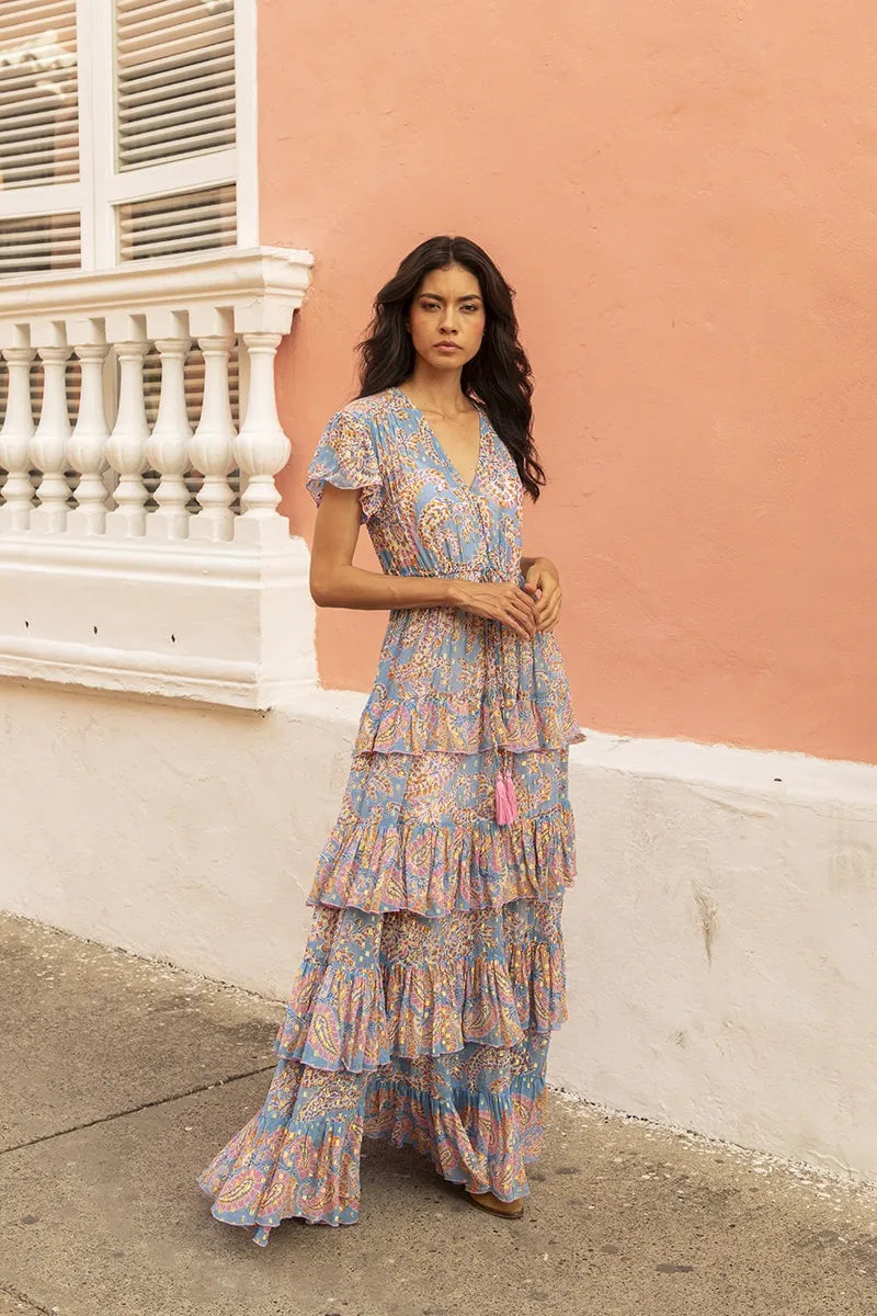 Anakarina Long Dress in Blue