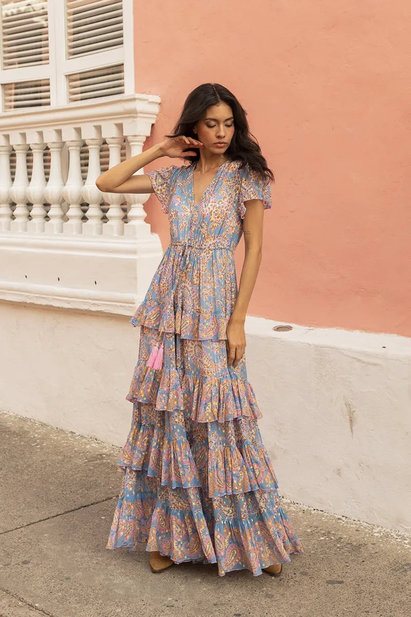 Anakarina Long Dress in Blue