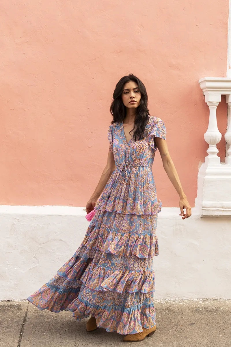 Anakarina Long Dress in Blue