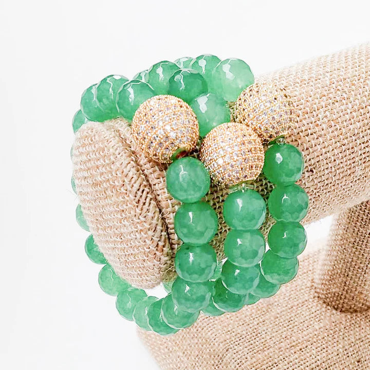 Gemstone Pave Ball Bracelet