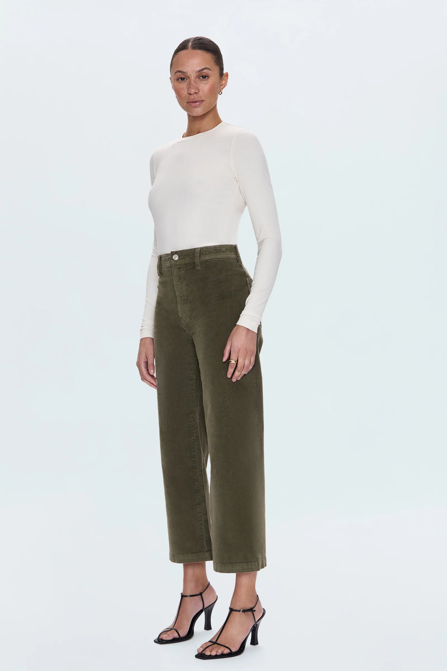 Penny Crop High Rise Wide Leg in Sequoia