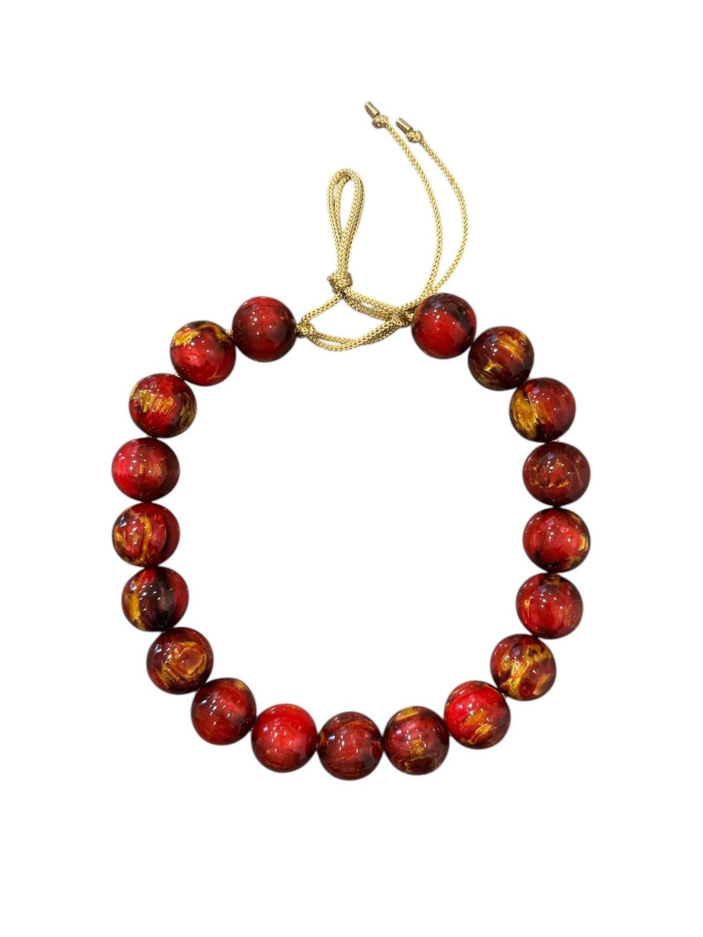Chunky Beaded Necklace - Flame