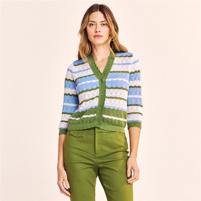 Pori Pointelle Cardigan in Cedar
