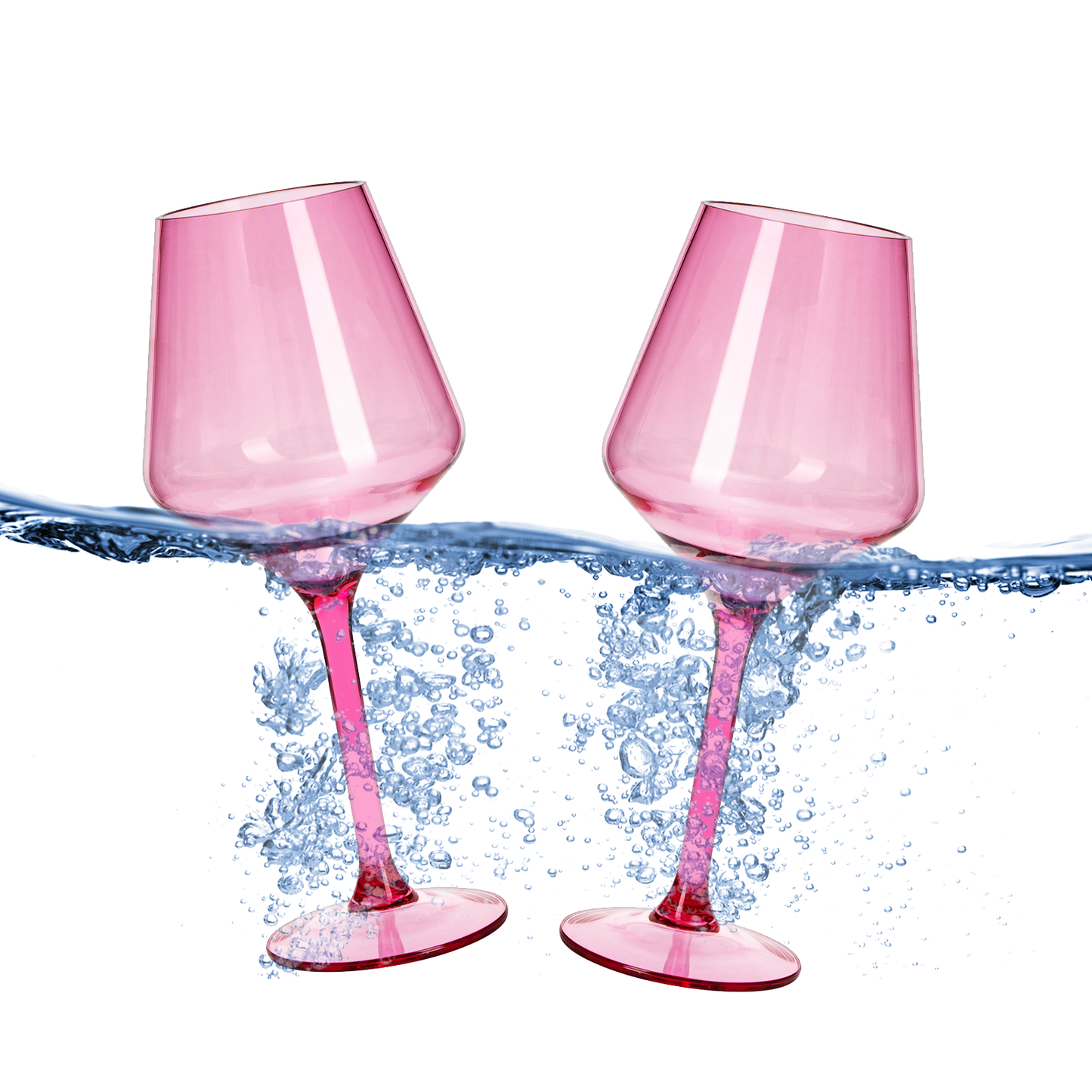 Floating Acrylic Plastic Stemmed Wine Glass