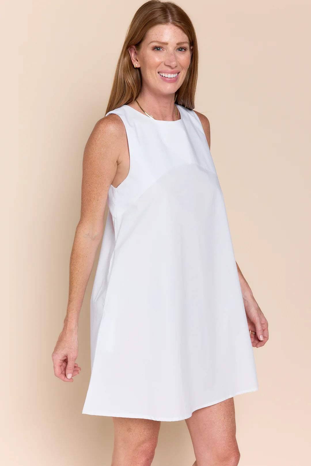 Penelope Dress in White w/ Black Bow