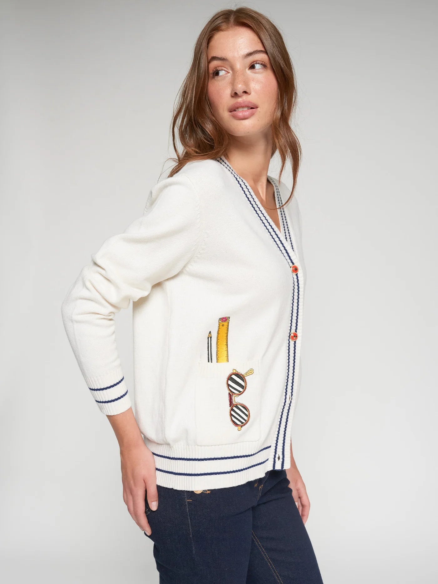 Old School Embroidered Knit Cardigan