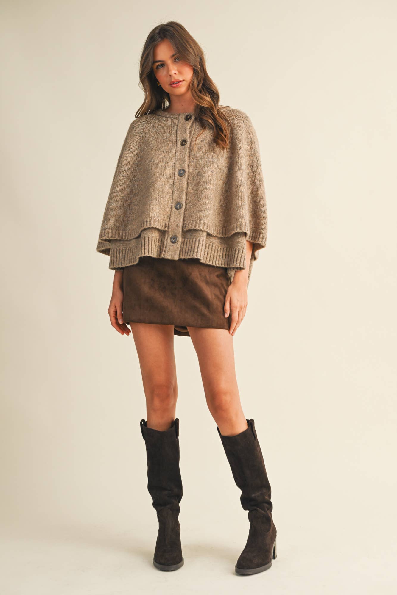 Fitted Suede Mini Skirt
