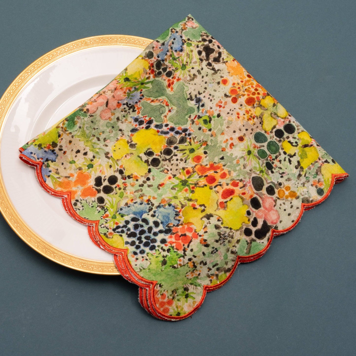 Scallop Napkin- Lichen set of 4