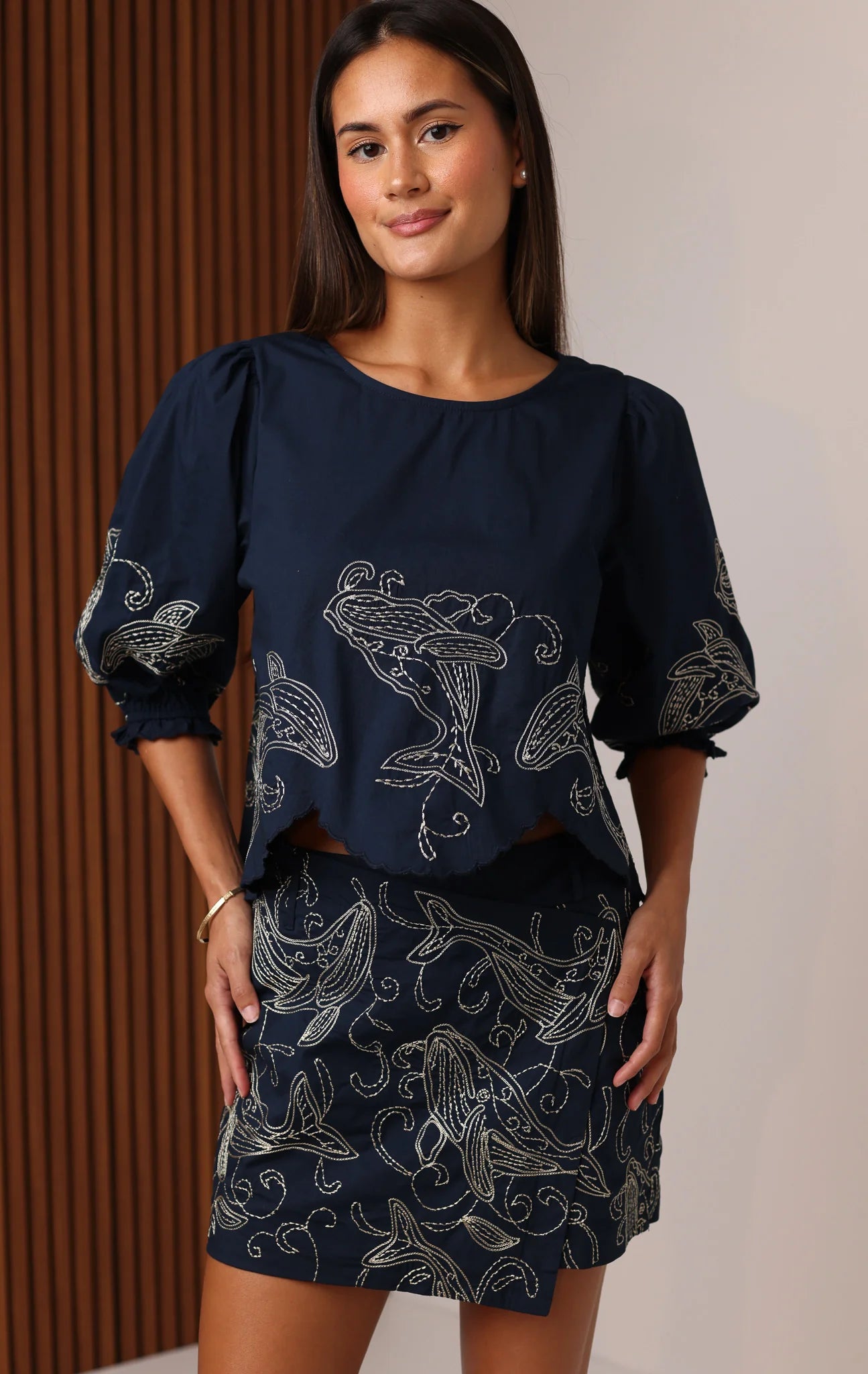 Melody Skort in Lurex Embroidery