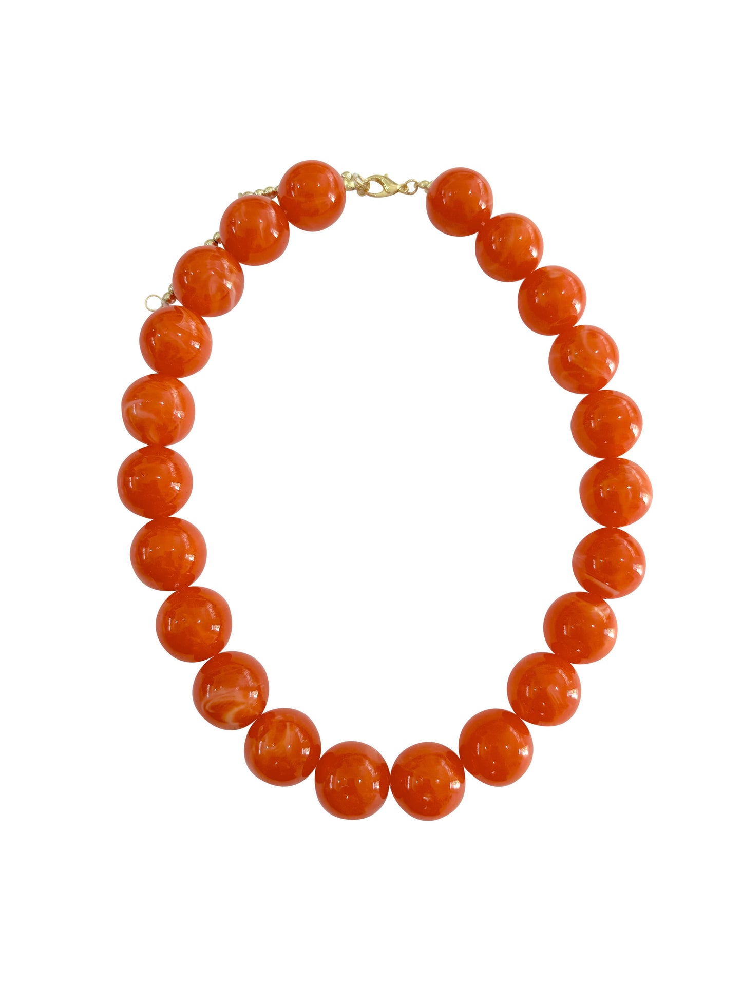 Carter Chunky Beaded Necklace - Dark Orange