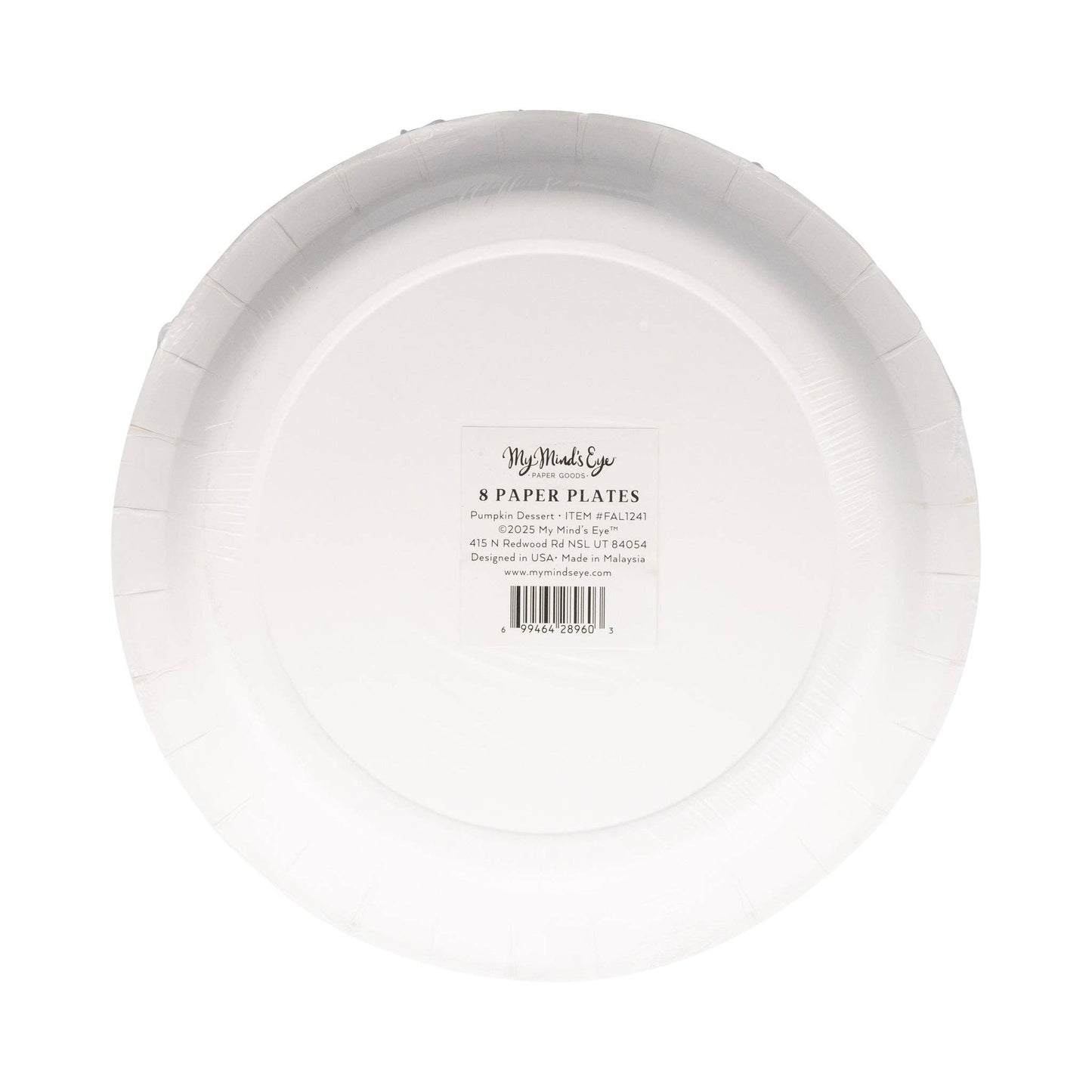 FAL1241 - Falloween Pumpkin Round Dessert 8" Paper Plate