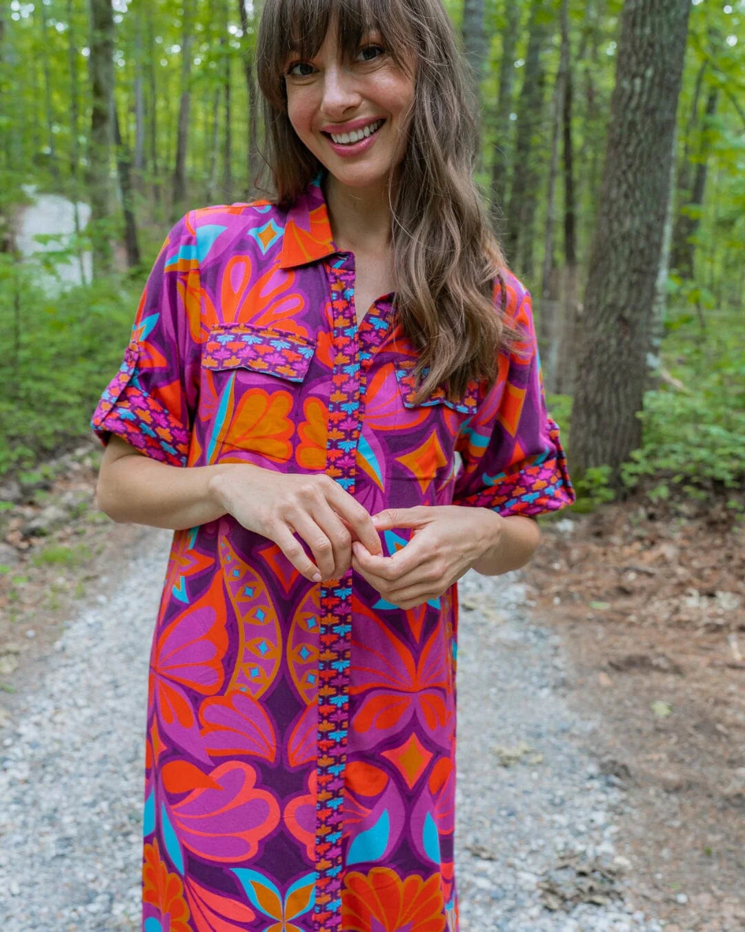 Elena Midi Dress in Purple