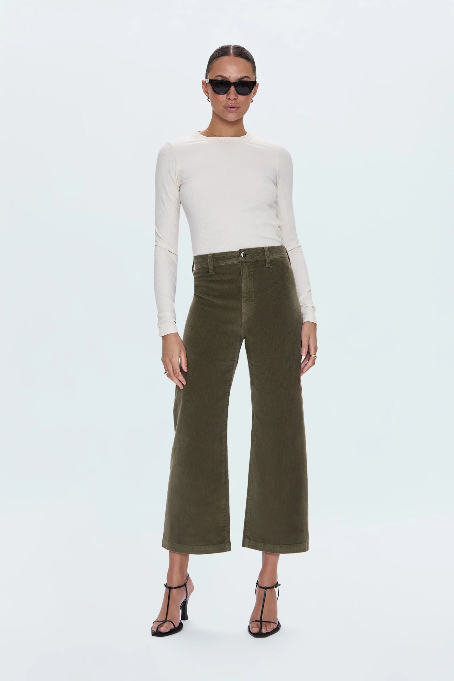Penny Crop High Rise Wide Leg in Sequoia