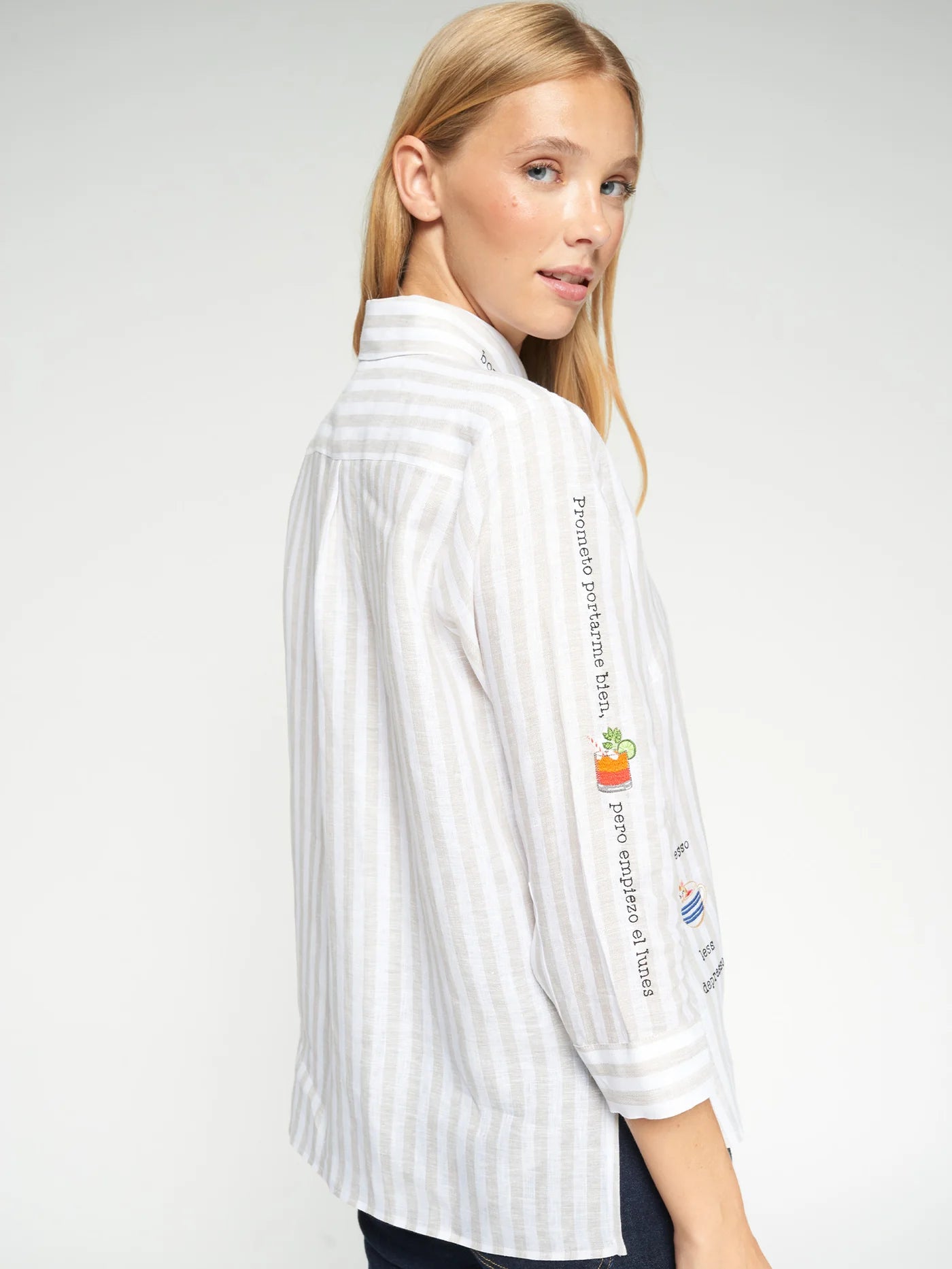 Embroidered Linen Blouse