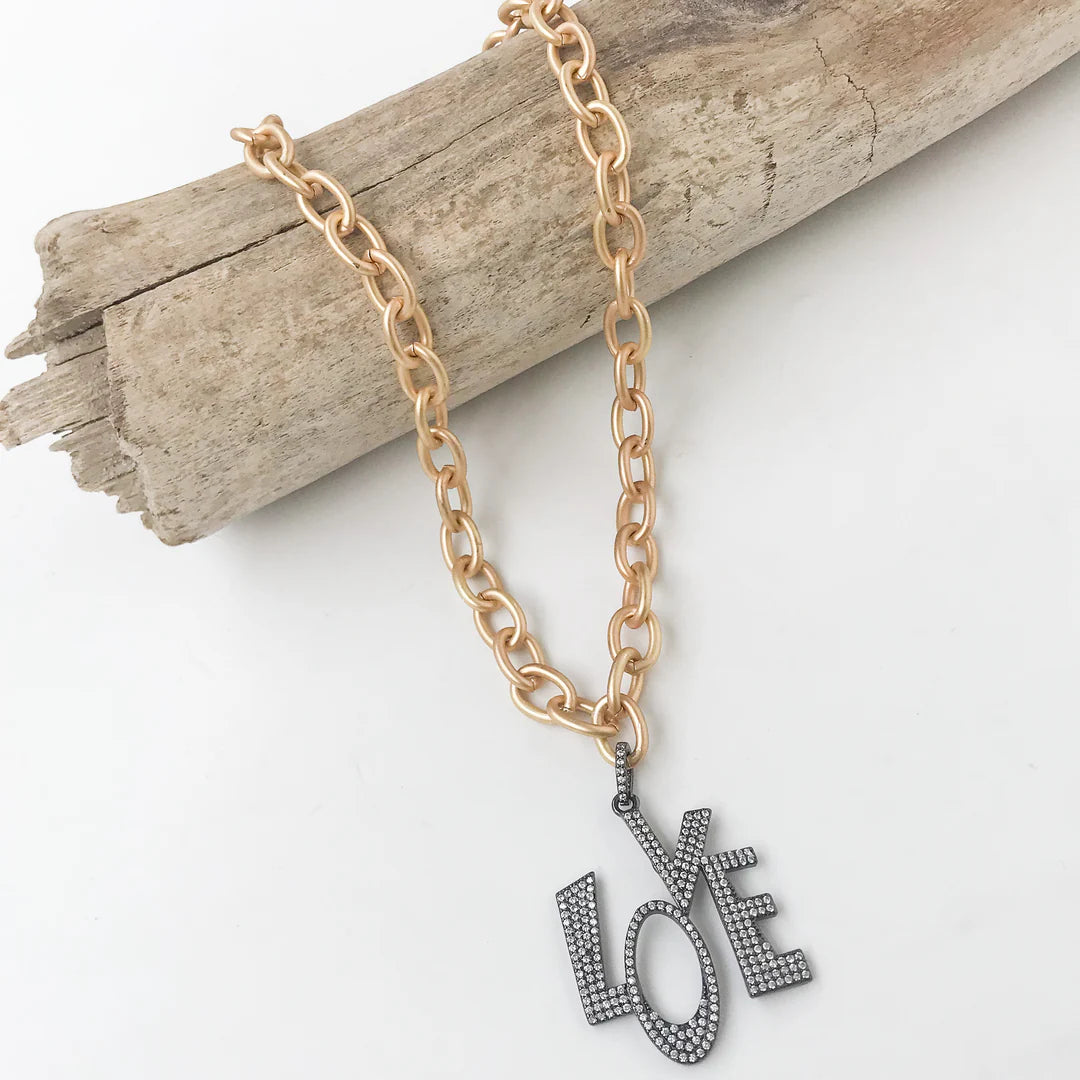 Stacked Love Necklace on Cable Chain