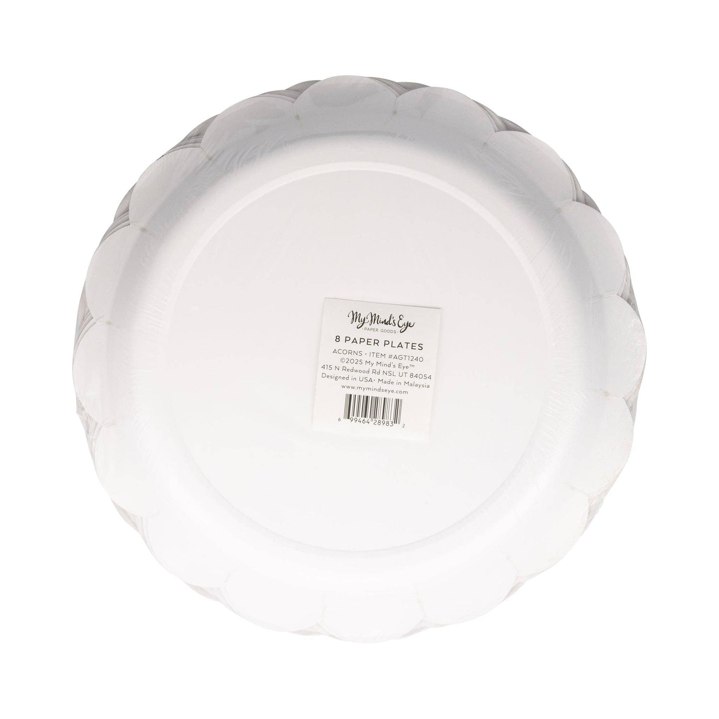 AGT1240 - Acorns Scalloped Circle Paper Plate