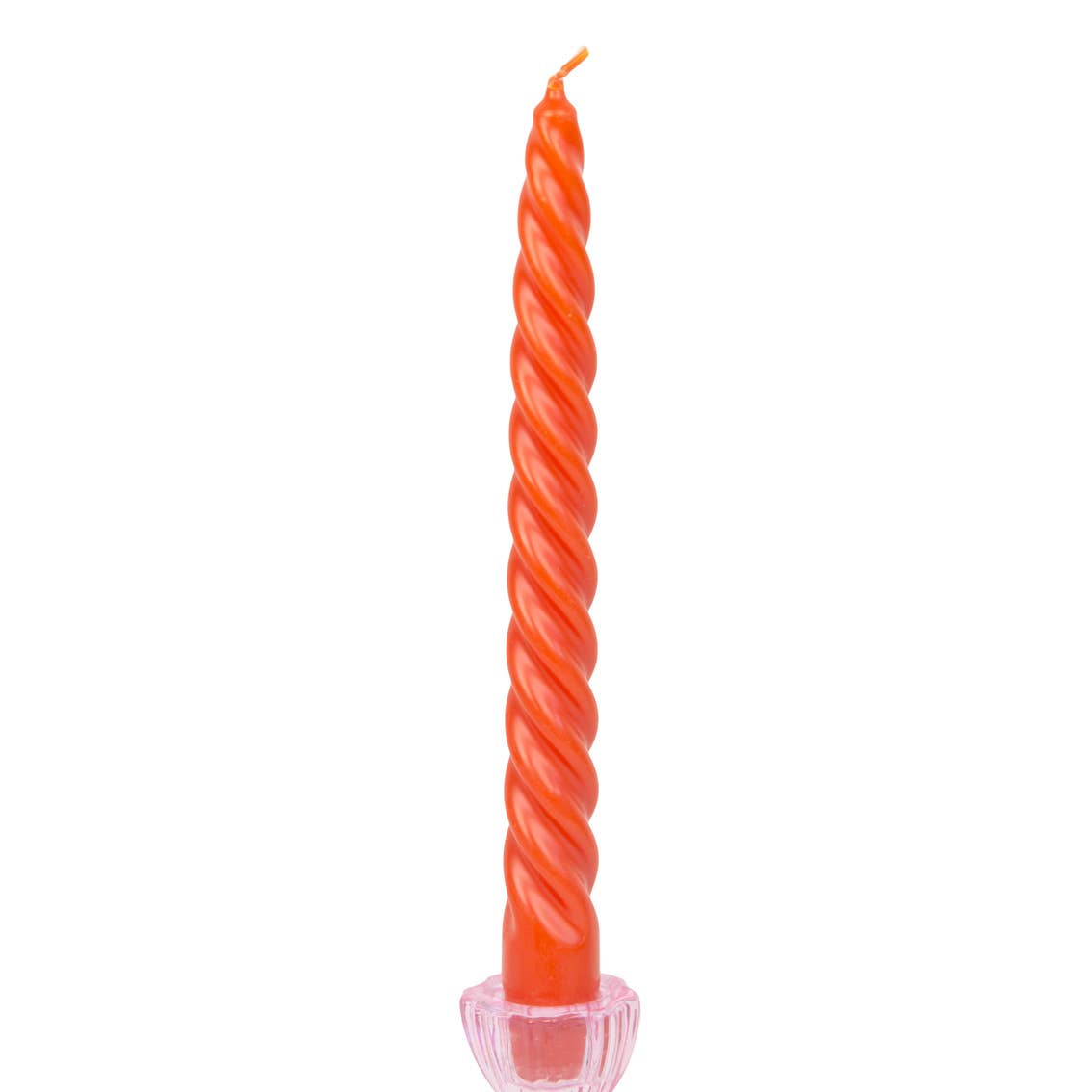 Orange & Pink Spiral Taper Candles | 4 Pack |