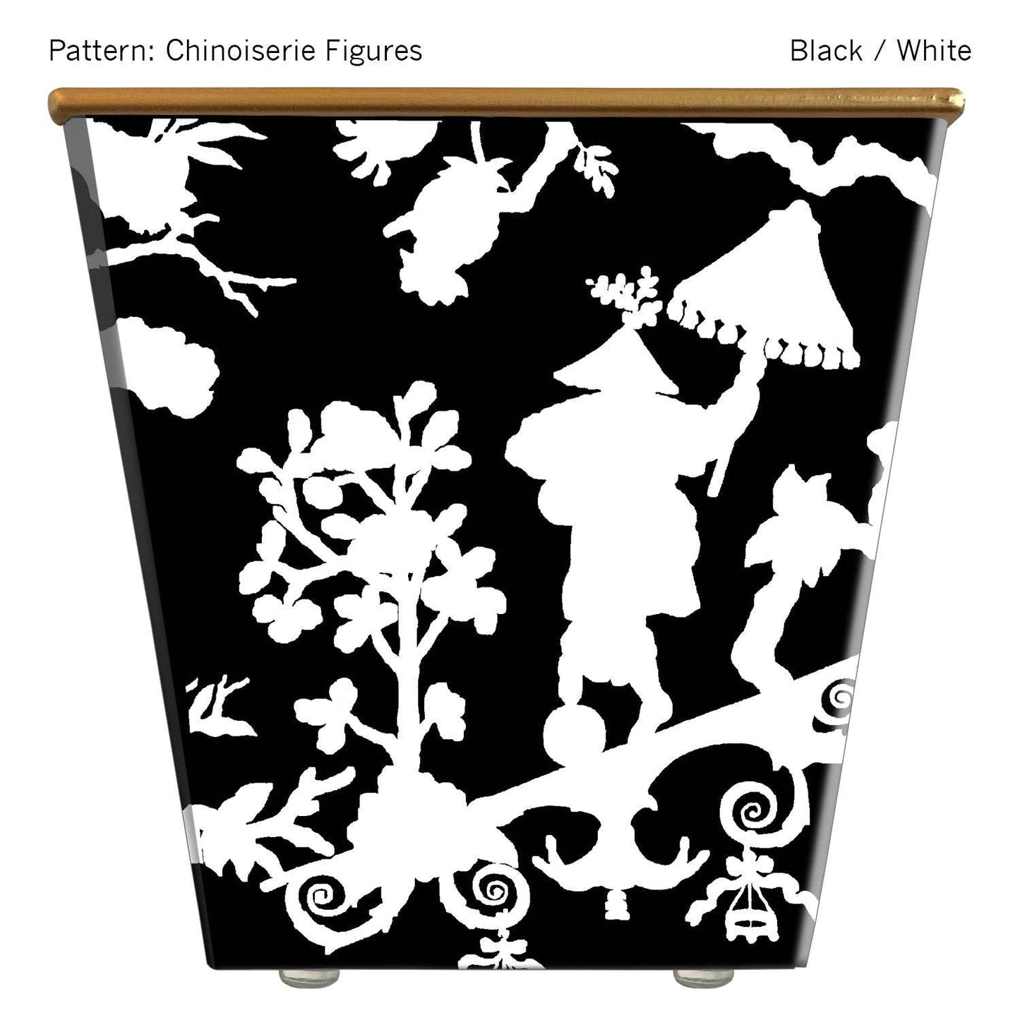 Chinoiserie Figures Cachepot Container Only