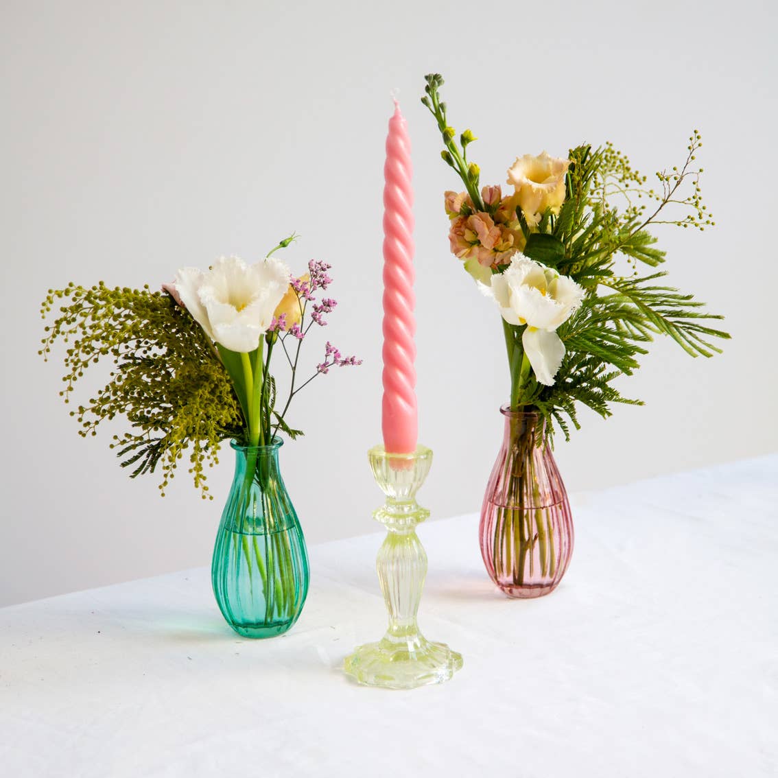 Orange & Pink Spiral Taper Candles | 4 Pack |
