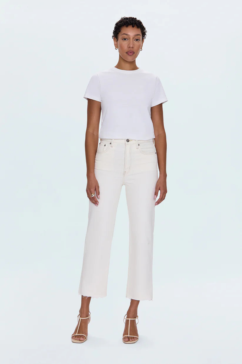Cassie Crop Super High Rise in Ecru Vintage