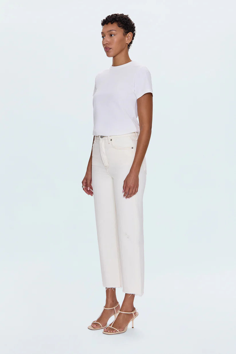 Cassie Crop Super High Rise in Ecru Vintage