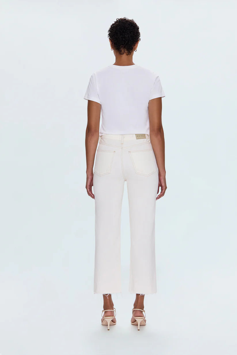 Cassie Crop Super High Rise in Ecru Vintage