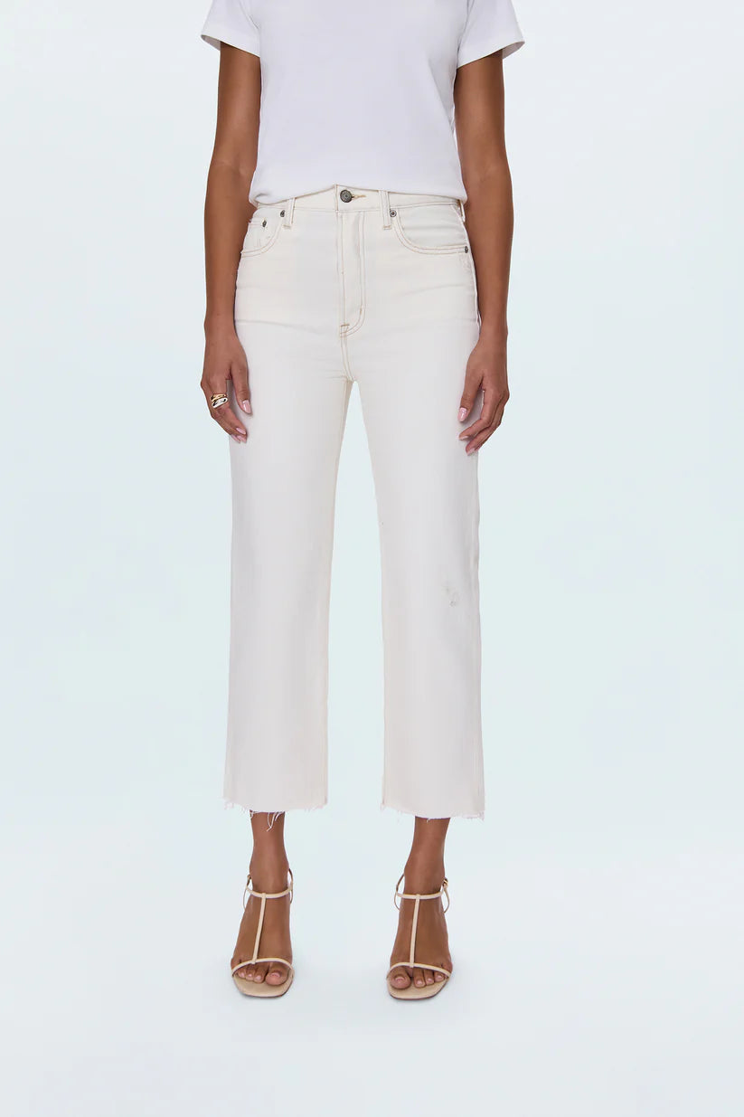 Cassie Crop Super High Rise in Ecru Vintage