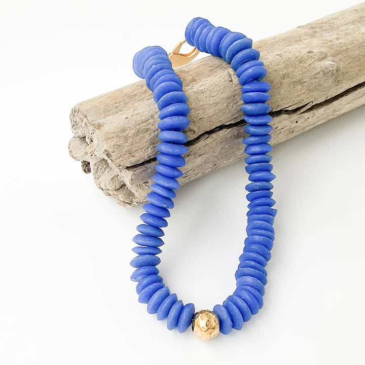 Heishi Clay Choker w/ Hammered Ball