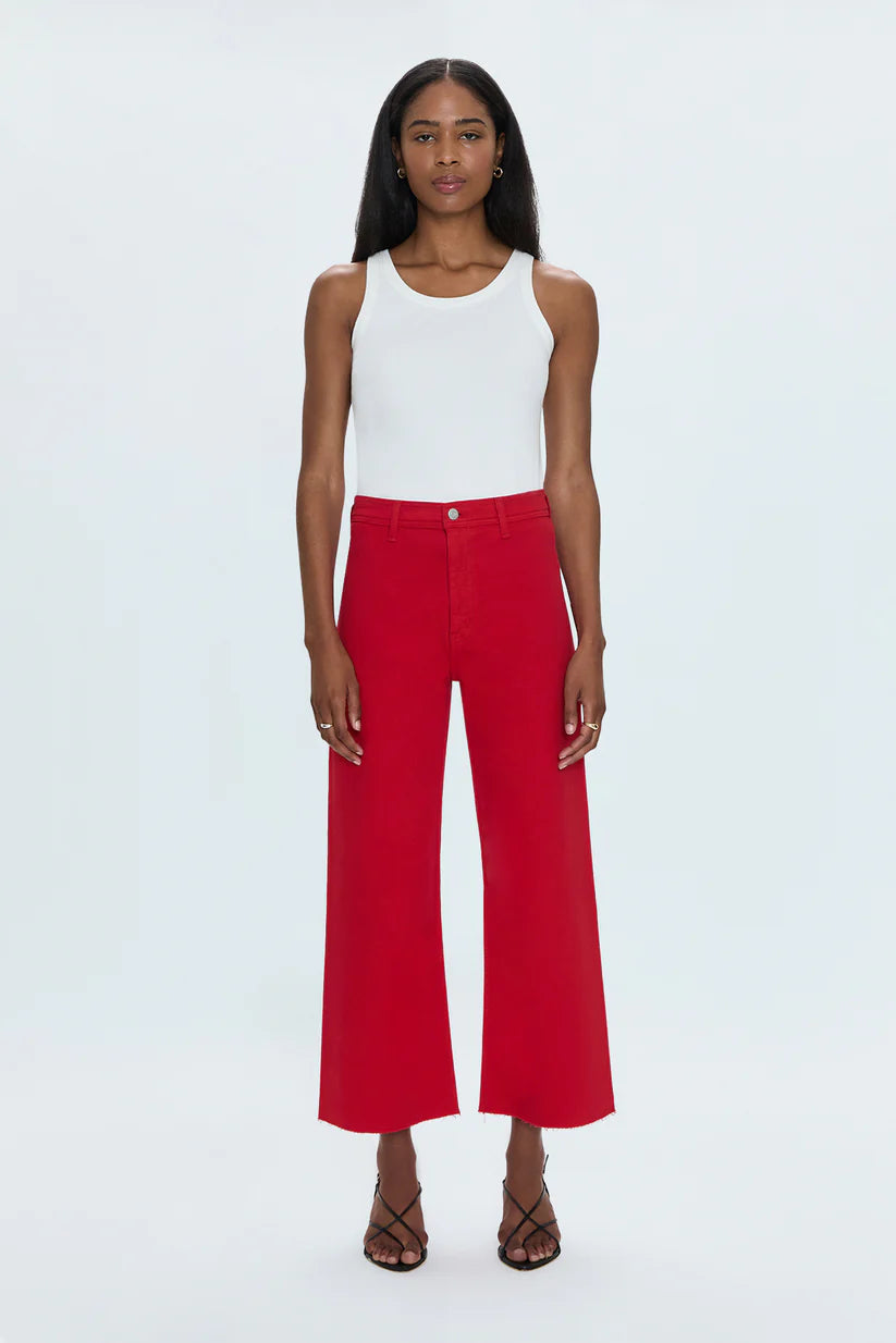 Penny Crop High Rise Wide Leg in Ruby