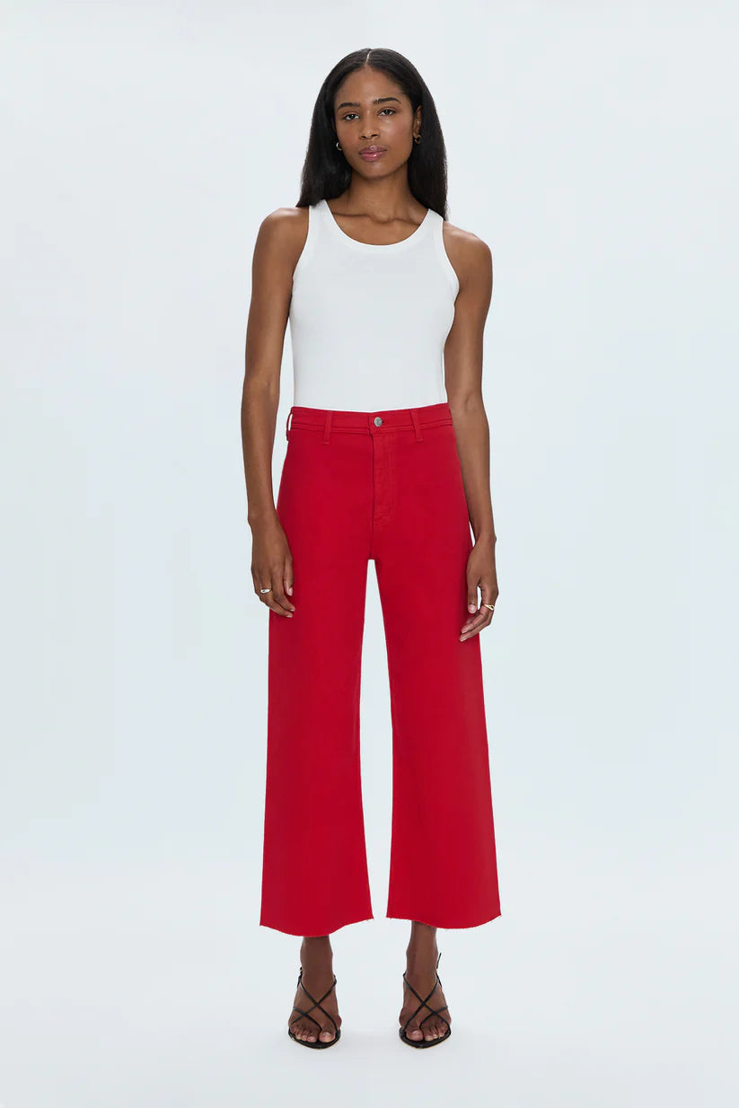 Penny Crop High Rise Wide Leg in Ruby
