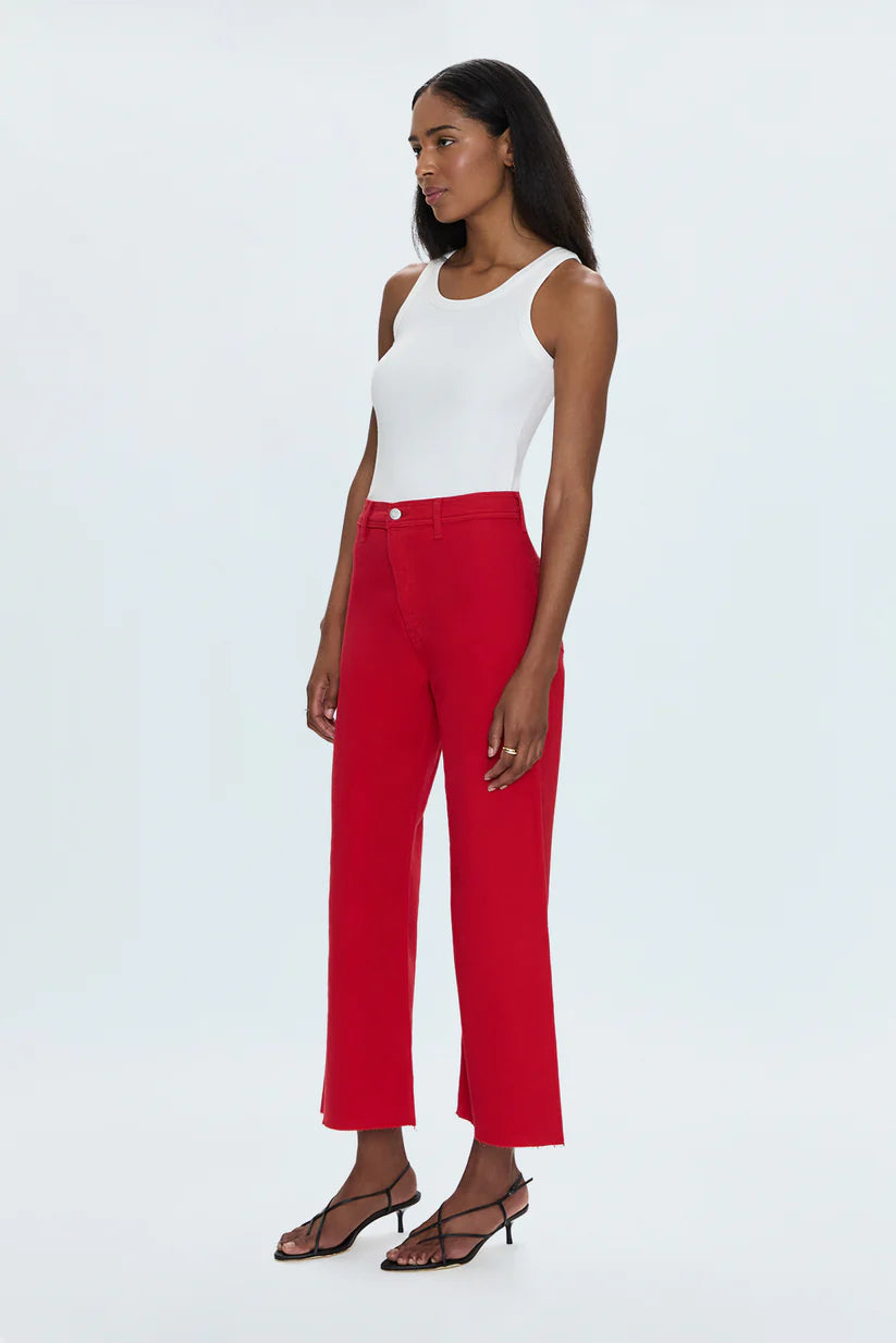 Penny Crop High Rise Wide Leg in Ruby
