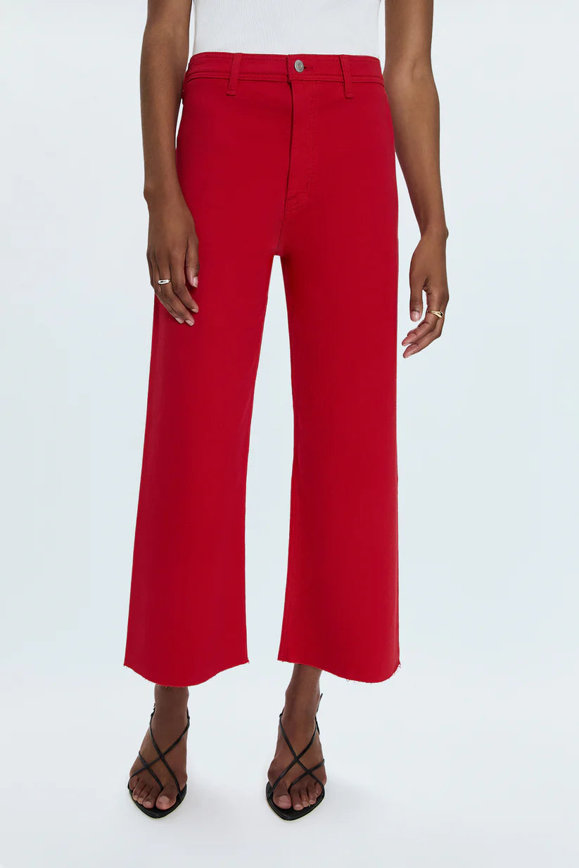 Penny Crop High Rise Wide Leg in Ruby