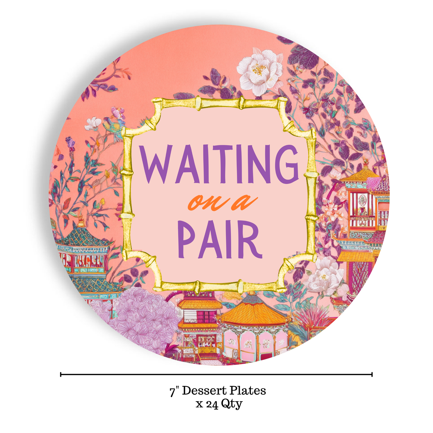 Mahjong Appetizer Plates “Waiting on a Pair” 7" Paper Plates