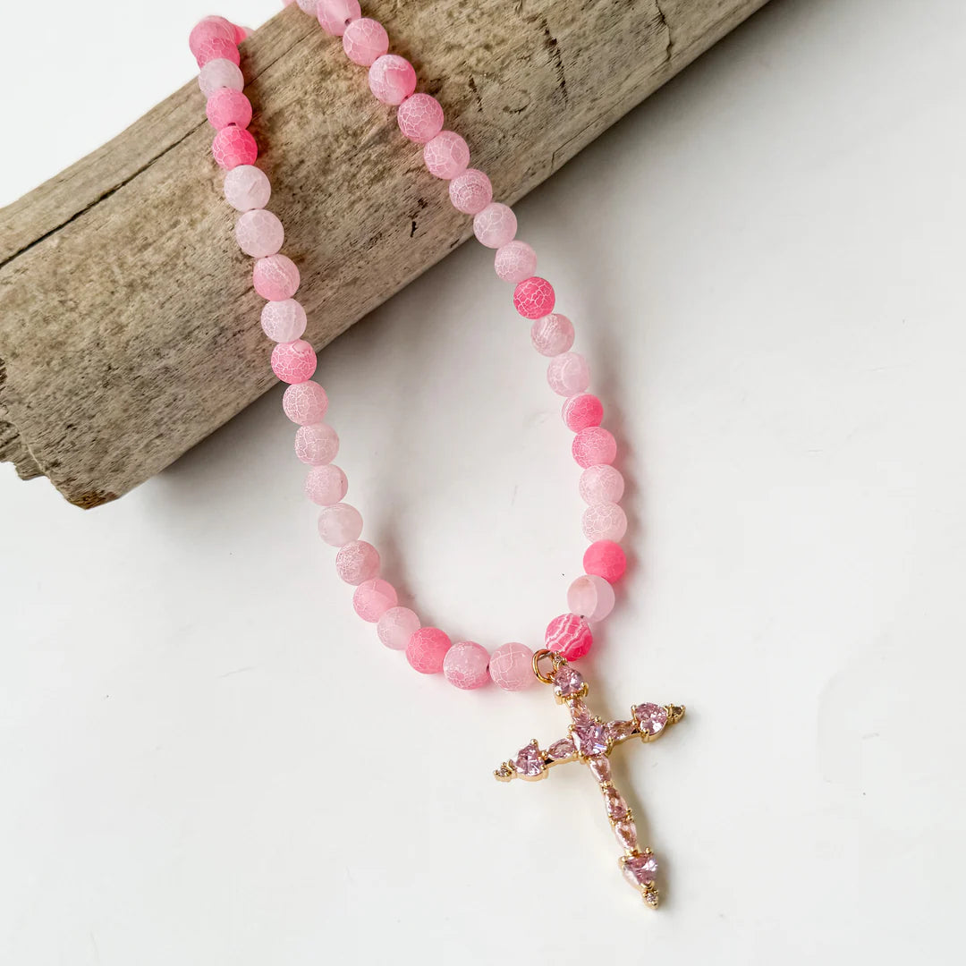 Gothic Rhinestone Cross on Gemstone