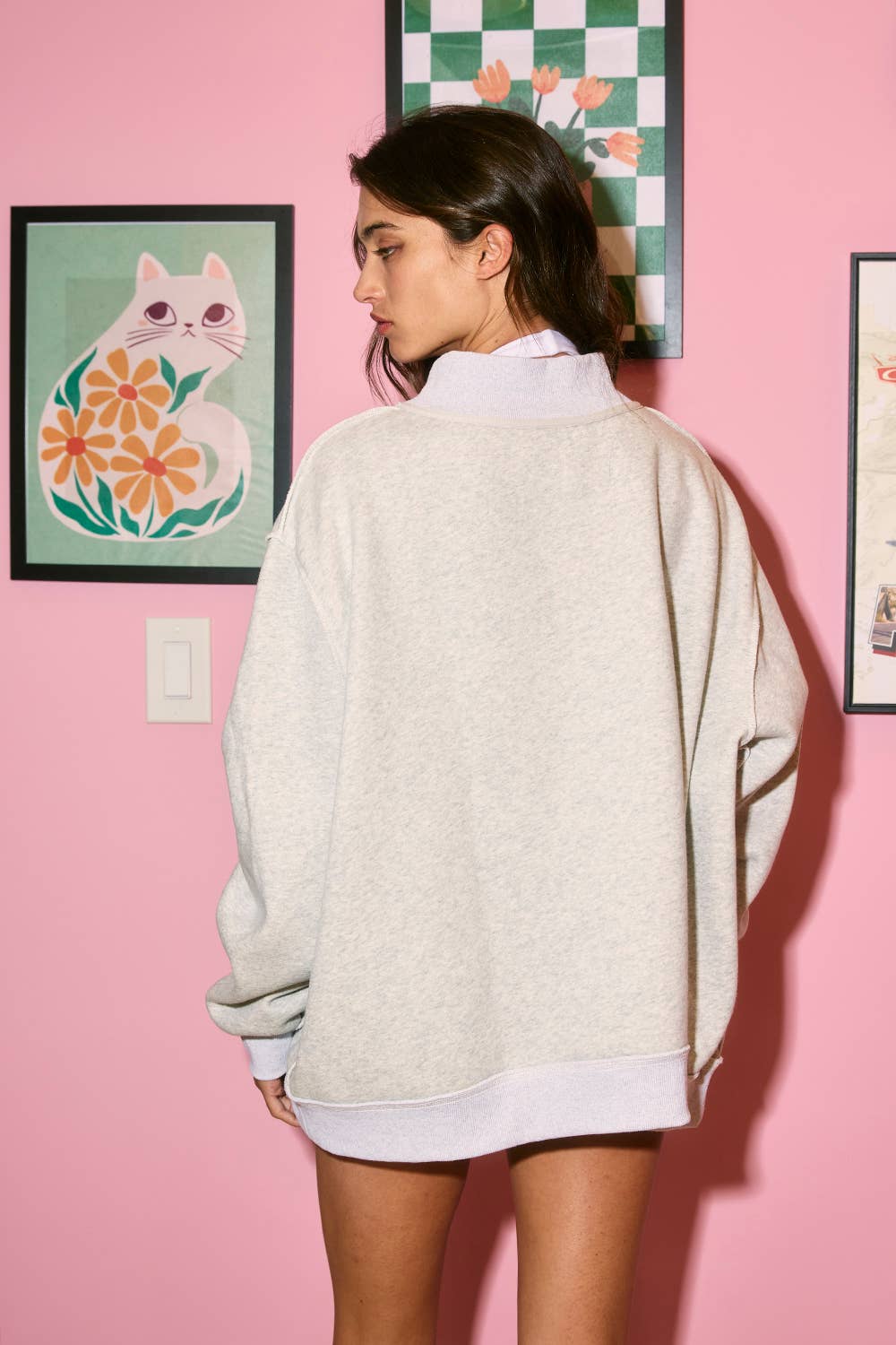 'WAR DAMN & TIGERS' Reversible Mock Neck Sweatshirt