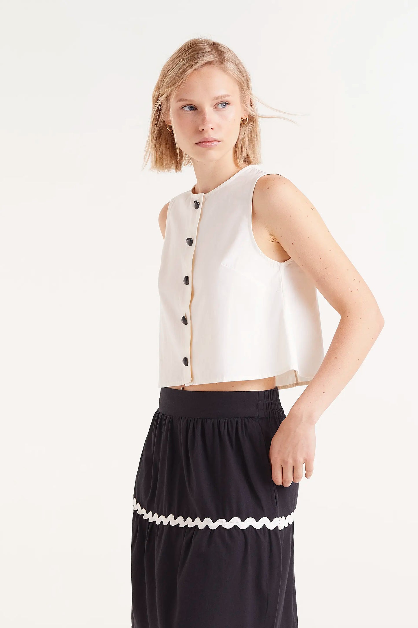 Cotton Poplin Sleeveless Top