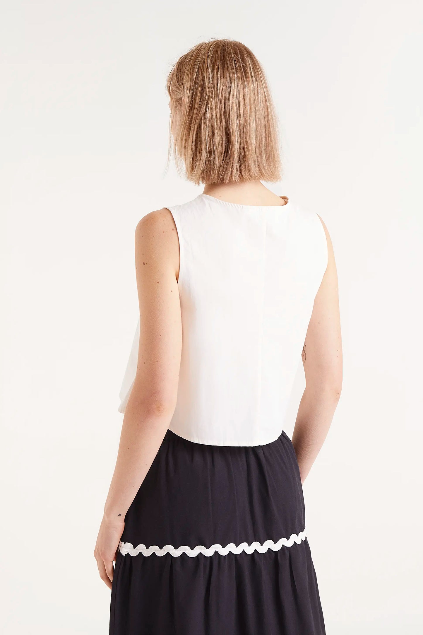Cotton Poplin Sleeveless Top