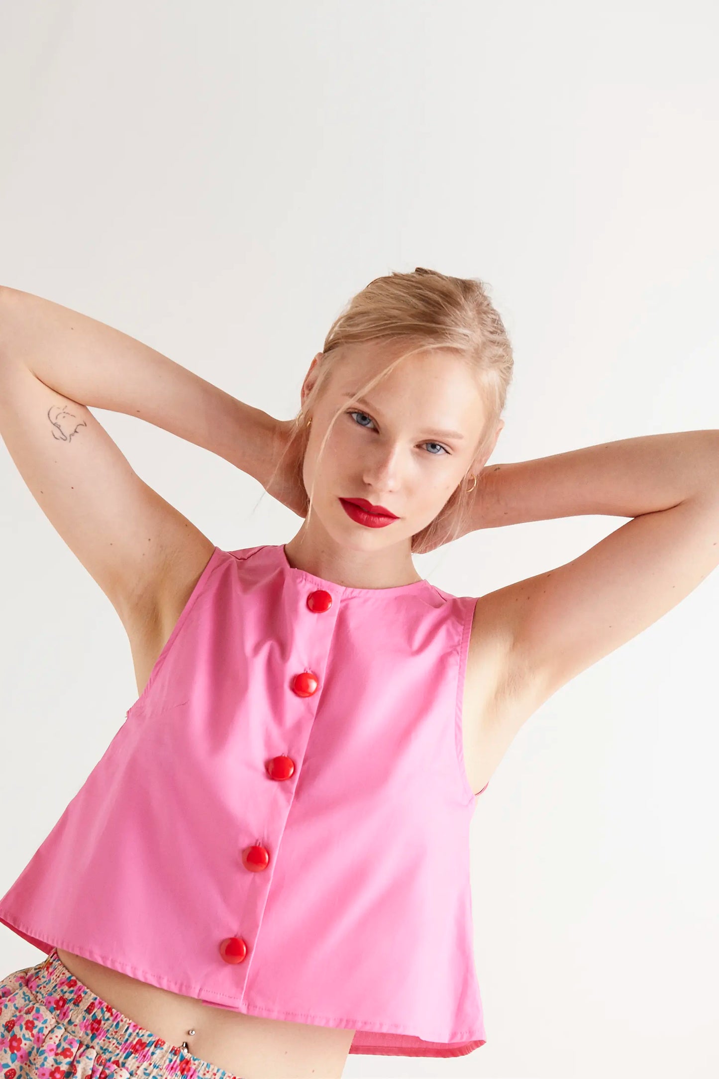 Cotton Poplin Sleeveless Top