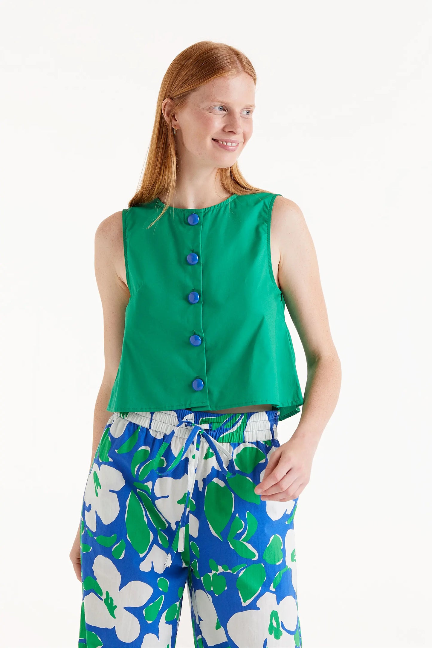 Cotton Poplin Sleeveless Top