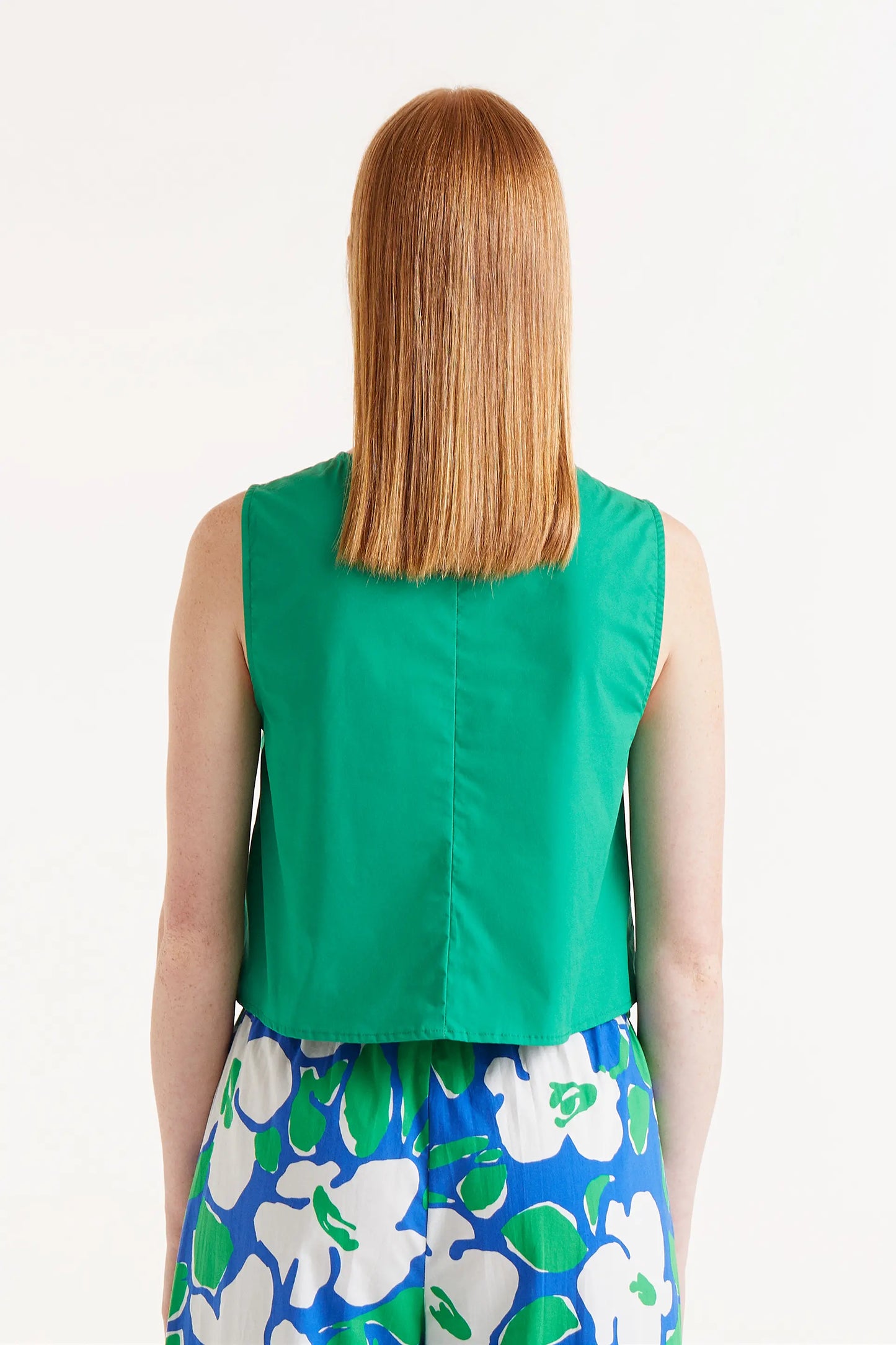 Cotton Poplin Sleeveless Top