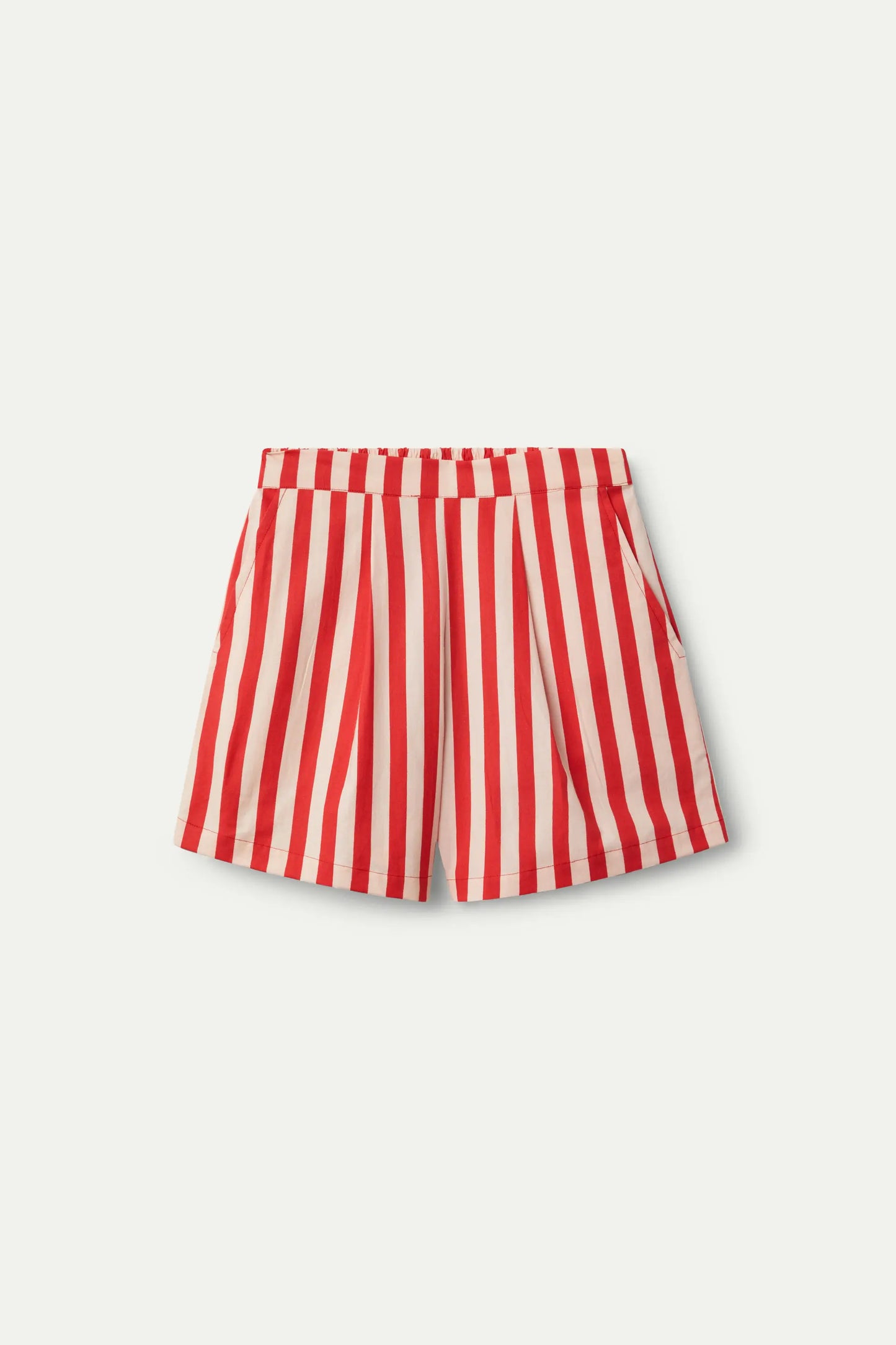 Elastic Shorts in Red Stripe